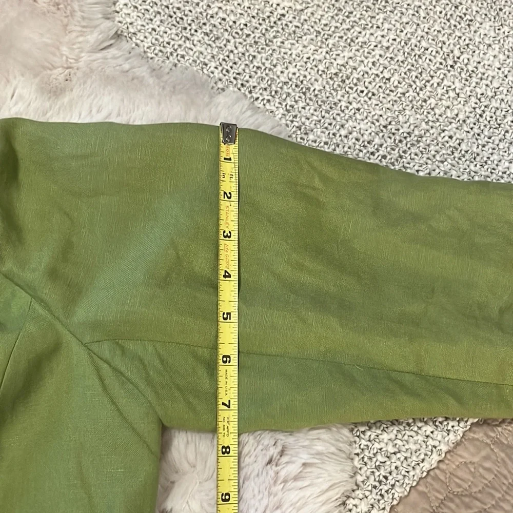 New York & Company Woman’s Chartreuse Linen Blend Notched Collar Boxy Blazer 14 - Picture 11 of 11